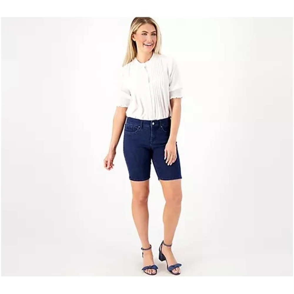 NYDJ Ella Short Arise Reg 6 Womens  Denim Jean Shorts QVC New